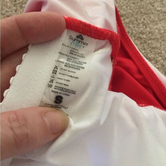 NWT Summer Mae Maternity Red One-Shoulder Swimsuit - Picture 8 of 8